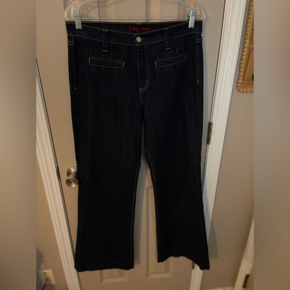 Fabrizio Gianni AMAZING vintage mid-rise dark wash wide leg vintage jeans Sz 8.